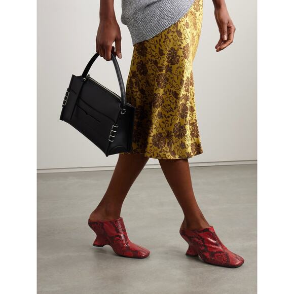 Dries Van Noten Snake-Effect Leather Mules Red - IT 40/US 9 - Picture 4 of 4